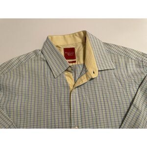 Original Penguin Mens Dress‎ Shirt 15.5 Medium Slim Fit Plaid Checkered
